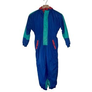 Vintage Child’s Raewiks Colorful Hooded Waterproof Snowsuit One Piece